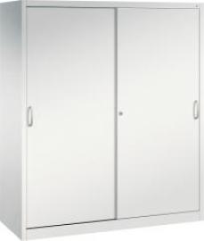 Schiebetürenschrank B1600xT600xH1950 mm RAL 7035, 8 Fachböden mit Mitteltrennwand CP Produktbild