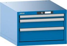 Unterschrank B564xT725xH383mm 27x36 E RAL 5012 3 Schubladen Produktbild