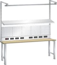 Aufbau für Werkbank RAL 7035 B2000xH1590mm Typ DE/Schutzkontakt Produktbild
