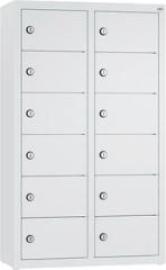 Kleingefachschrank B460xT200xH770 mm RAL 7035, wandhängend 2x6 Fächer Produktbild