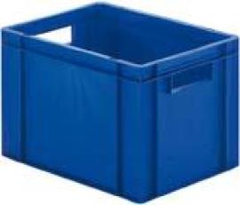 Transport-Stapelkasten B400xT300xH270 mm blau, geschlossen mit Griffloch LA-KA-PE Produktbild