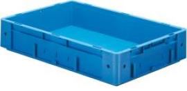 Transport-Stapelkasten B600xT400xH120 mm blau Auflast 700kg ohne Griffloch LA-KA-PE Produktbild