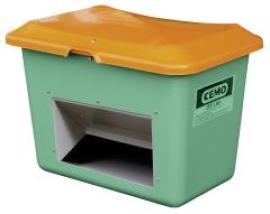 Streugutbehälter 200 l B890xT600xH640 mm mit Entnahmeöffnung grün/orange Produktbild