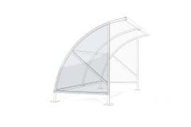 Seitenwand Bamberg Polycarbonat hell, li. Produktbild