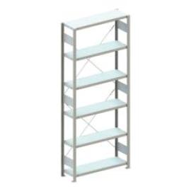 Steckregal META CLIP, Fachlast 100 kg, RAL 7035 lichtgrau Produktbild