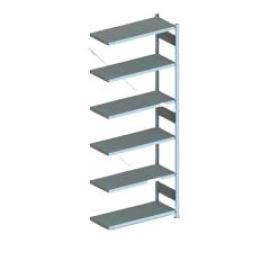 Steckregal Meta-CLIP B1000xT300xH2500 mm Anbaufeld 6 Böden RAL7035 Fachlast 100kg Produktbild