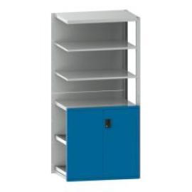 Schubladenregal B1020xT706xH2200 mm Anbaufeld RAL 7035/5012 1 Tür, 7 Böden LISTA Produktbild