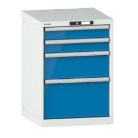 Unterschrank B564xT572xH800mm 27x27 E RAL 7035/5012 4 Schubladen Produktbild