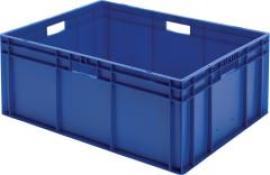 Transport-Stapelkasten B800xT600xH320 mm blau, geschlossen mit Griffloch LA-KA-PE Produktbild
