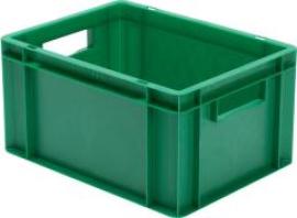 Transport-Stapelkasten B400xT300xH210 mm grün, geschlossen mit Griffloch LA-KA-PE Produktbild