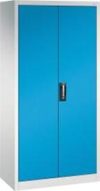 Flügeltürenschrank B1200xT400xH1950 mm RAL 7035/5012,4Fachböden Tragkraft 70kg CP Produktbild