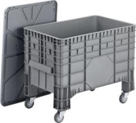 Großbehälter PE fahrbar B1040xT640xH790 mm grau Volumen 285 l VE3 Boden/Wände geschlossen Produktbild