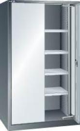 Einschwenktürenschrank B1100xT641xH1950mm RAL 7035,Vollblechtür 4 Böden Produktbild