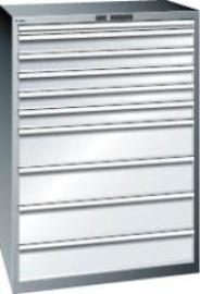 Schubladenschrank 54x36E B1023xT725xH1450mm NCS 6502-S/RAL7035 10 Schubladen 75/200kg Produktbild