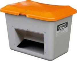 Streugutbehälter 700 l B1340xT990xH960 mm mit Entnahmeöffnung grau/orange Produktbild