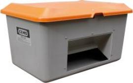 Streugutbehälter 400 l B1210xT820xH670 mm mit Entnahmeöffnung grau/orange Produktbild