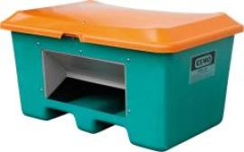 Streugutbehälter 400 l B1210xT820xH670 mm mit Entnahmeöffnung grün/orange Produktbild