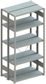 Doppel-Steckregal CLIP B1000xT2x600xH2000 mm Grundfeld 2x5 Böden vzk Fachlast 150kg META Produktbild