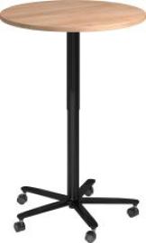 Säulentisch Nussbaum/sw D800mm H720-1140mm Produktbild