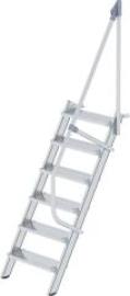 Alu-Treppe 60 Grad 6 Stufen B 600 mm lichte Höhe 1450 mm Ausladung 1096 mm Produktbild