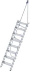Alu-Treppe 60 Grad 8 Stufen B 600 mm lichte Höhe 1940 mm Ausladung 1361 mm Produktbild