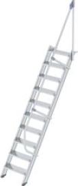 Alu-Treppe 60 Grad 10 Stufen B 600 mm lichte Höhe 2420 mm Ausladung 1626 mm Produktbild
