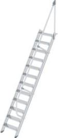Alu-Treppe 60 Grad 12 Stufen B 600 mm lichte Höhe 2900 mm Ausladung 1891 mm Produktbild