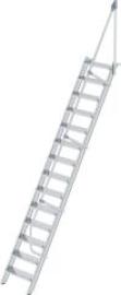 Alu-Treppe 60 Grad 14 Stufen B 600 mm lichte Höhe 3400 mm Ausladung 2161 mm Produktbild