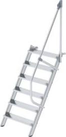 Alu-Treppe 60 Grad 6 Stufen B 800 mm lichte Höhe 1450 mm Ausladung 1096 mm Produktbild
