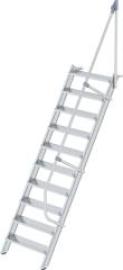 Alu-Treppe 60 Grad 10 Stufen B 800 mm lichte Höhe 2420 mm Ausladung 1626 mm Produktbild