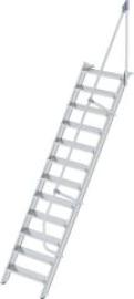 Alu-Treppe 60 Grad 12 Stufen B 800 mm lichte Höhe 2900 mm Ausladung 1891 mm Produktbild