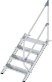 Alu-Treppe 45 Grad 4 Stufen B 800 mm lichte Höhe 830 mm Ausladung 1058 mm Produktbild