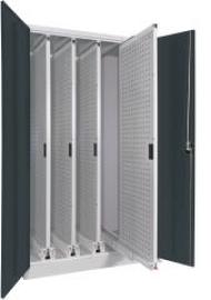 Vertikalauszugsschrank B1000xT600xH1950 mm 4 Wannen RAL 7035/7016 Produktbild