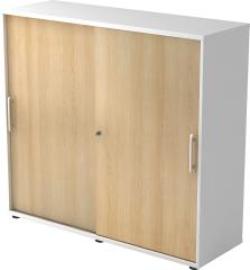 Schiebetürenschrank 1200x400x1100 Weiß/Eiche Produktbild