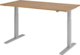 Schreibtisch XMKA16 160 x 80 cm Nussbaum, 25 mm dick ABS-Dickkante Produktbild