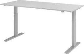 Schreibtisch höhenvers. 1800x800x700-1200 mm Gestell silber, Platte Lichtgrau Produktbild