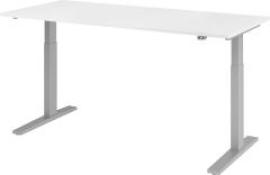 Schreibtisch höhenvers. 1800x800x700-1200 mm Gestell silber, Platte Weiss Produktbild