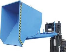 Kippbehälter BKM 1500 l B1560xT1760xH1270 mm RAL5012 Tragkraft 3000kg mit Abrollsystem Produktbild