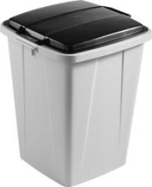 Wertstoffsammler 90l grauinkl. Deckel, schwarz Produktbild