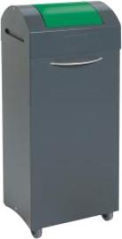 Wertstoffbeh. 75 l grau/grün, 975x380x320mm stumpf Produktbild