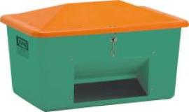 Streugutbehälter 2200 l B2130xT1520xH1240 mm mit Entnahmeöffnung grün/orange CEMO Produktbild