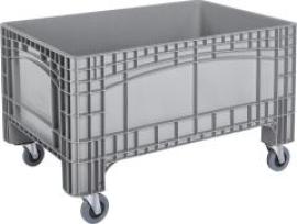 Großbehälter PE fahrbar B1200xT800xH730 mm grau Volumen 354 l Boden/Wände geschlossen Produktbild