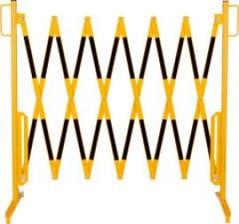 Scherengitter H 1050mm, L bis 3600mm gelb/schwarz stationär mit Standfuß Produktbild