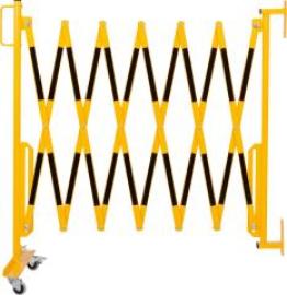 Scherengitter H 1050mm, L bis 3600mm gelb/schwarz Wandbefestigung/Rollenfuß Produktbild