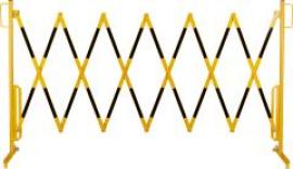 Scherengitter H 1050mm, L bis 4000mm gelb/schwarz stationär mit Standfuß Produktbild