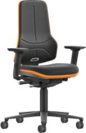 Bimos Arbeitsstuhl XXL orange mit Rollen Supertec mit Armlehnen Produktbild