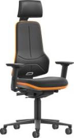 Bimos Arbeitsstuhl XXL orange mit Rollen Supertec mit Kopfst. u. Armlehnen Produktbild