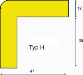 Eckschutzprofil Typ H, L 1000 mm gelb/schwarz selbstklebend Dancop Produktbild