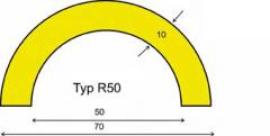 Rohrschutz Typ R50, L 5000mm gelb/schwarz selbstklebend Dancop Produktbild