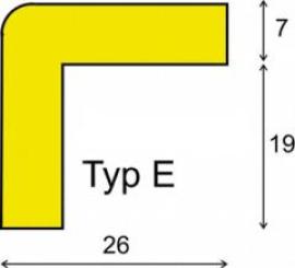 Eckschutzprofil Typ E, L 1000 mm gelb/schwarz selbstklebend Dancop Produktbild